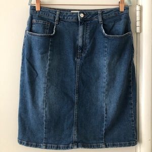 Anthropologie knee-length denim skirt